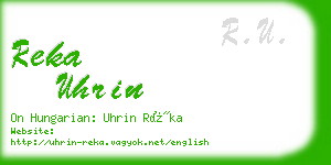 reka uhrin business card